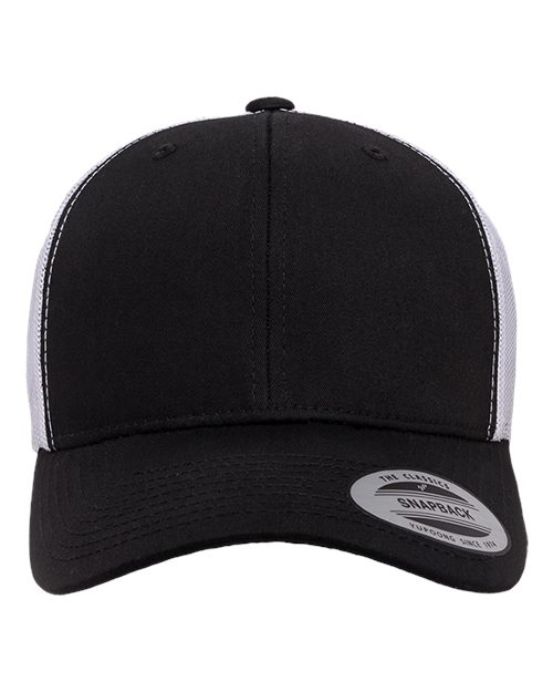 Retro Trucker Hat - Black/ White