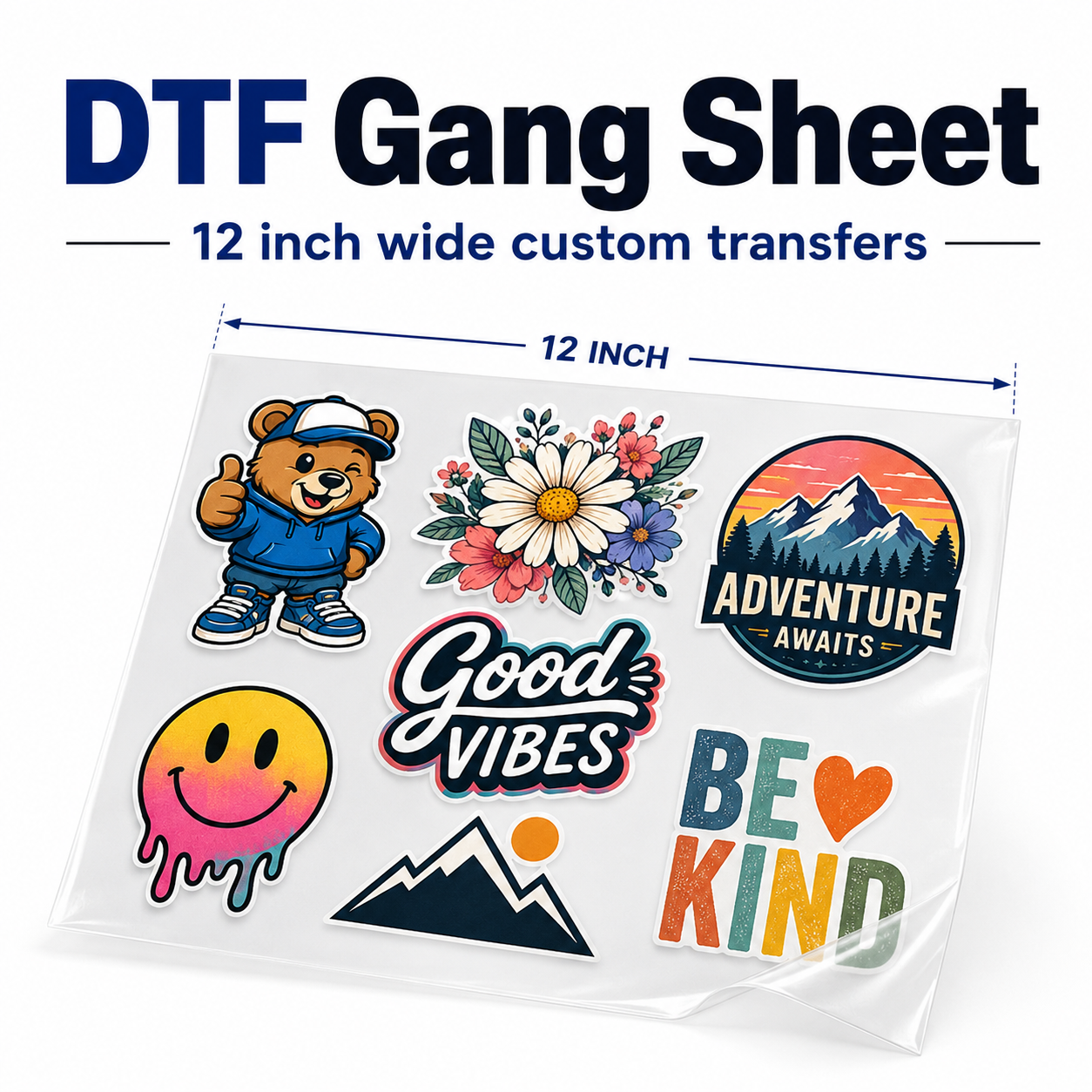 12in WIDE DTF GANG SHEET
