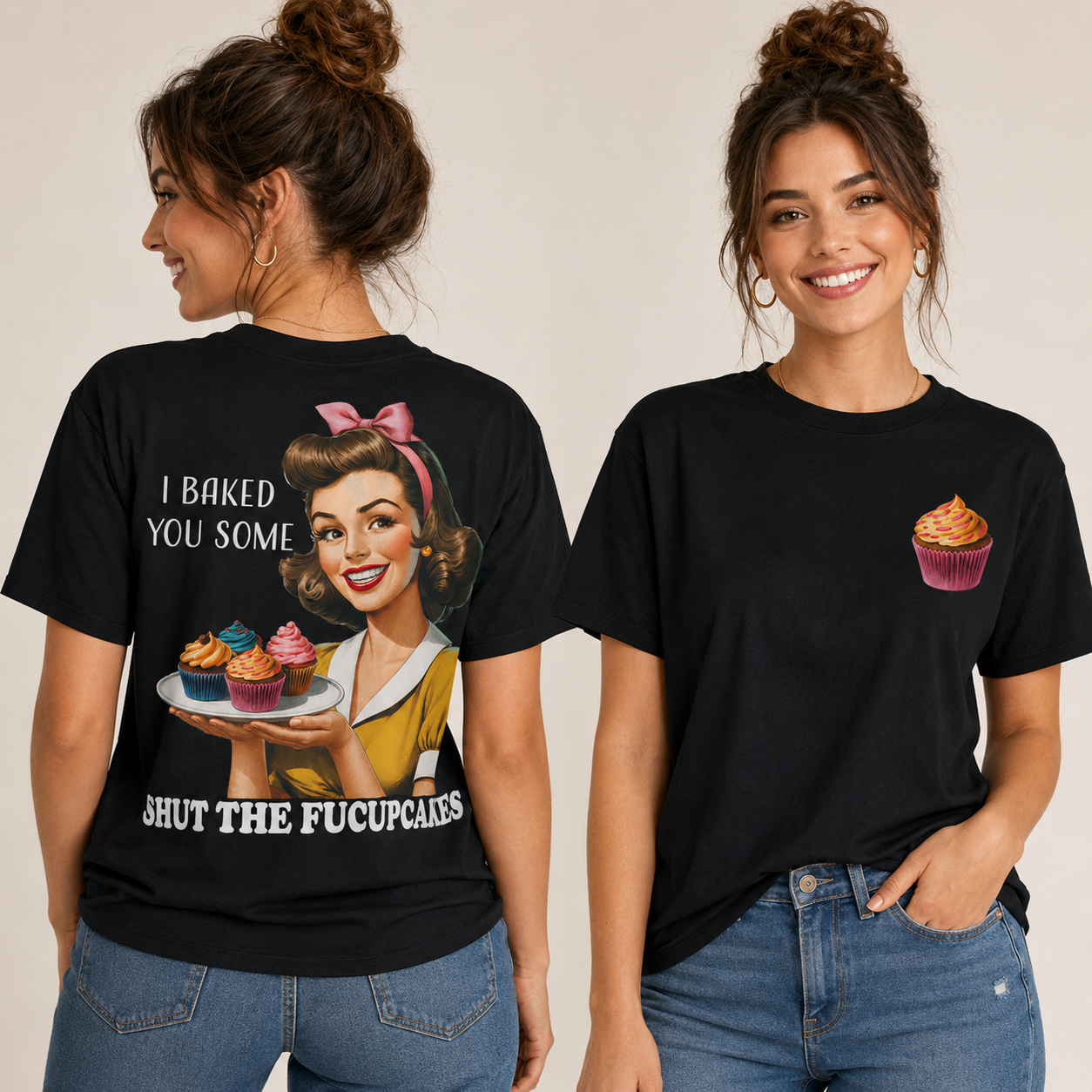 Shut the Fucupcakes Graphic Tee | Funny Retro Cupcake Shirt