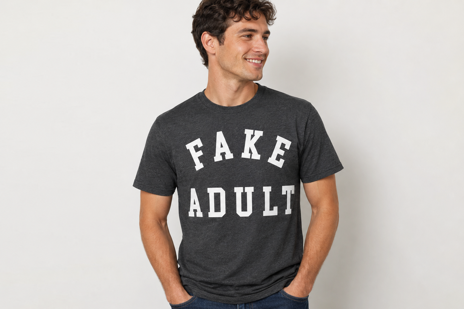 Fake Adult Funny Graphic T-Shirt