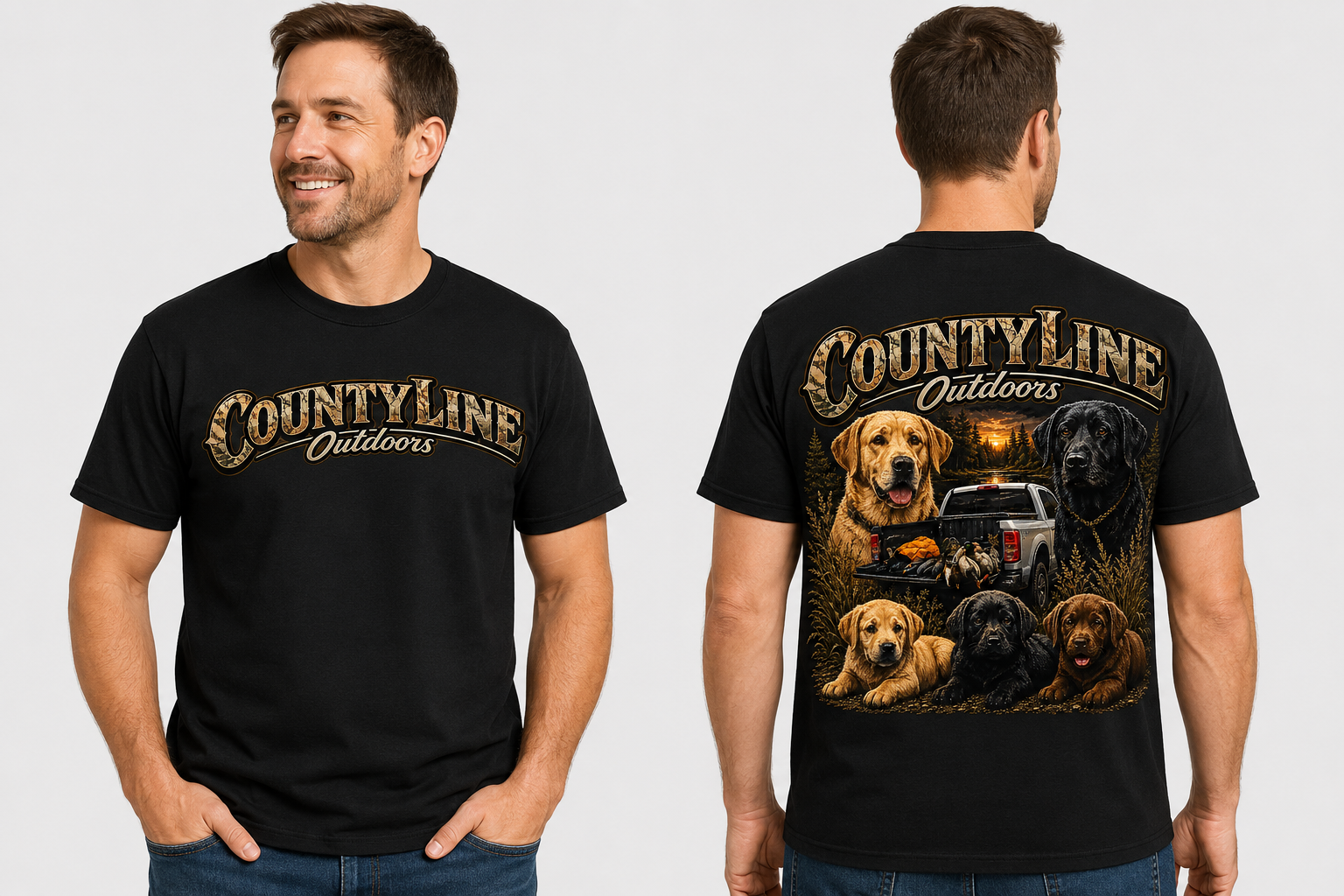 CountyLine Outdoors Hunting Dog Black T-Shirt